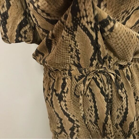 Python print blouson waist dress - Picture 4 of 7